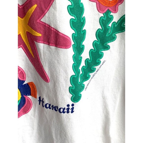Retro 1994 Heartland Apparel T-shirt Hawaii Beach Tropical Fish Colorful OSFM - Picture 6 of 12